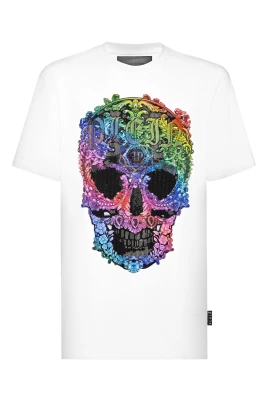 T-shirt Rund Hals Kort Ärm Barock Skalle