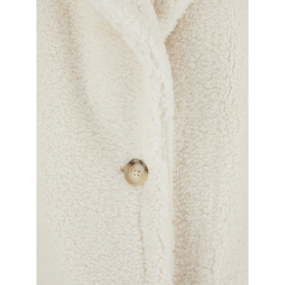 Michael Kors Oversized Teddy Shearling Coat in Wit White Dames
