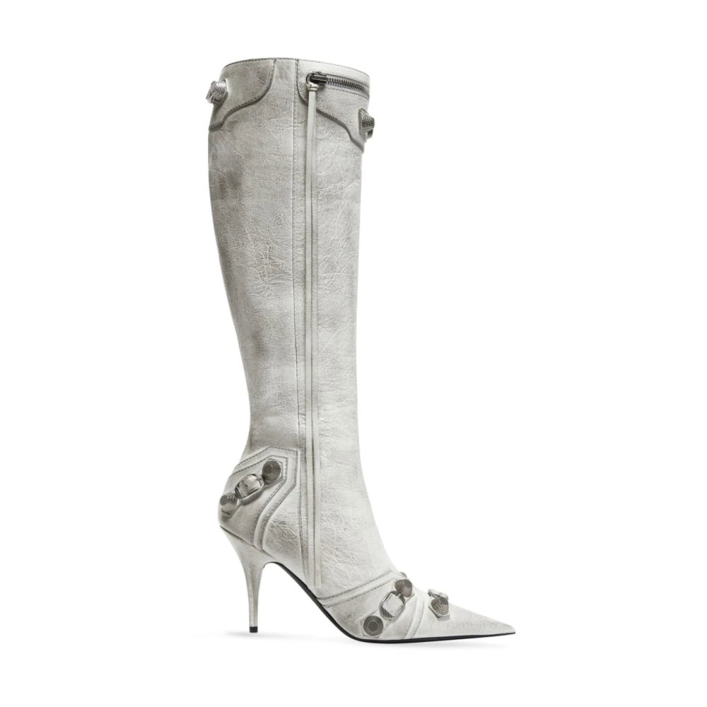 Balenciaga Women's White Cagole Point-Toe Stiletto Boots - Heeled Boots - 4 Uk - Shoes