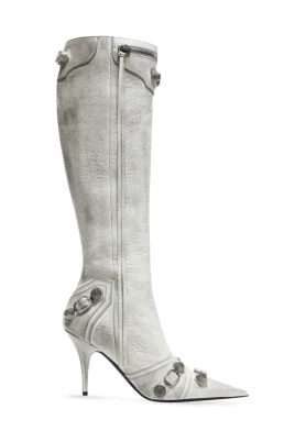 Vita Cagole Point-Toe Stiletto Stövlar
