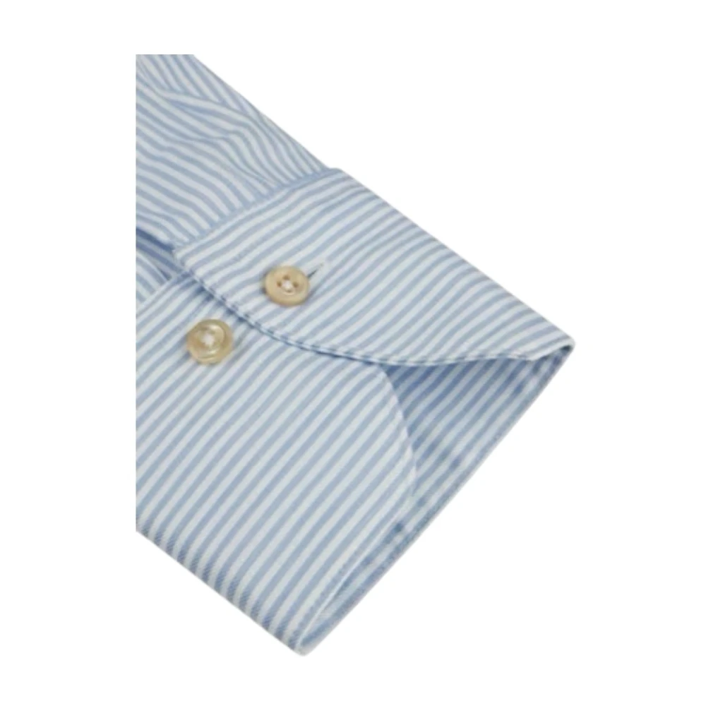 Stenströms Blauw Gestreept Twill Overhemd Blue Heren