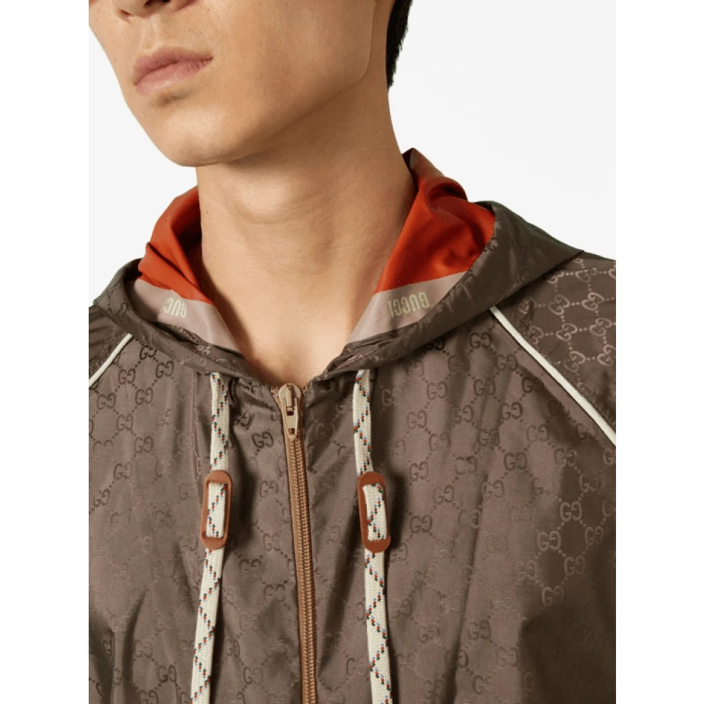 Gucci Dubbele G slouch-hoodiejas Brown Heren