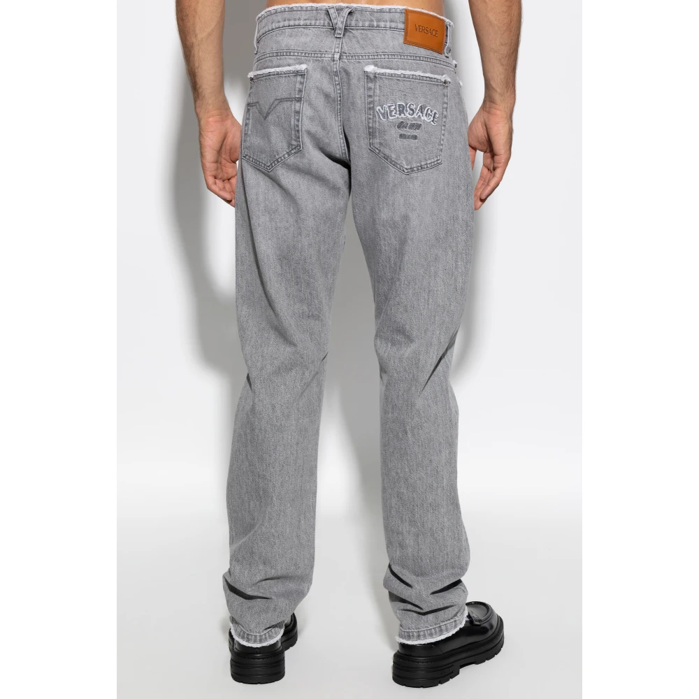 Versace Jeans met licht toelopende pijpen Gray Heren
