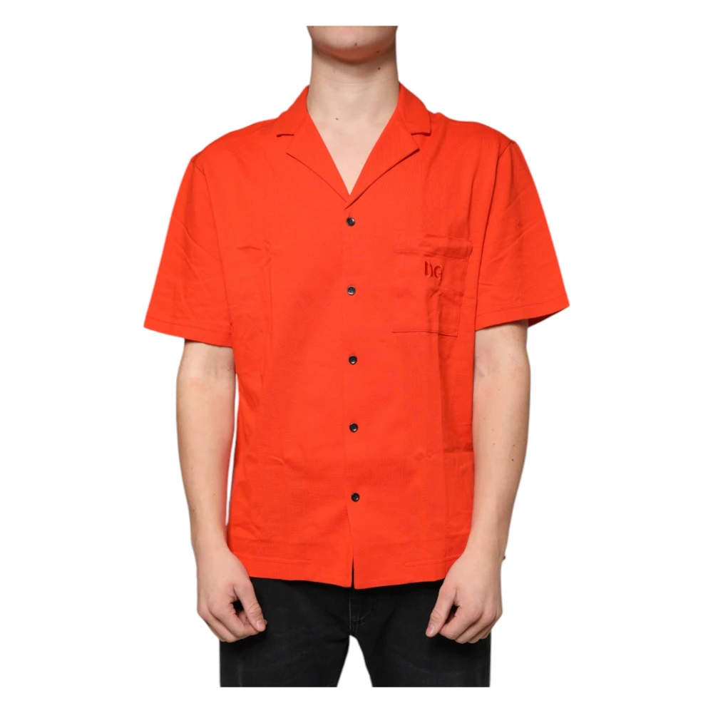 Dolce & Gabbana Uomo Arancione Button Down Shirt