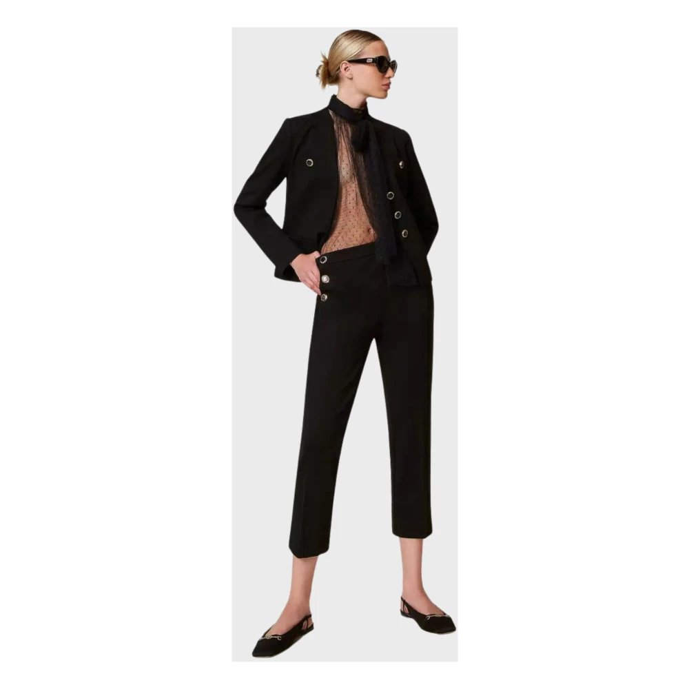 Twinset Marinière Jersey Broek Zwart Black Dames