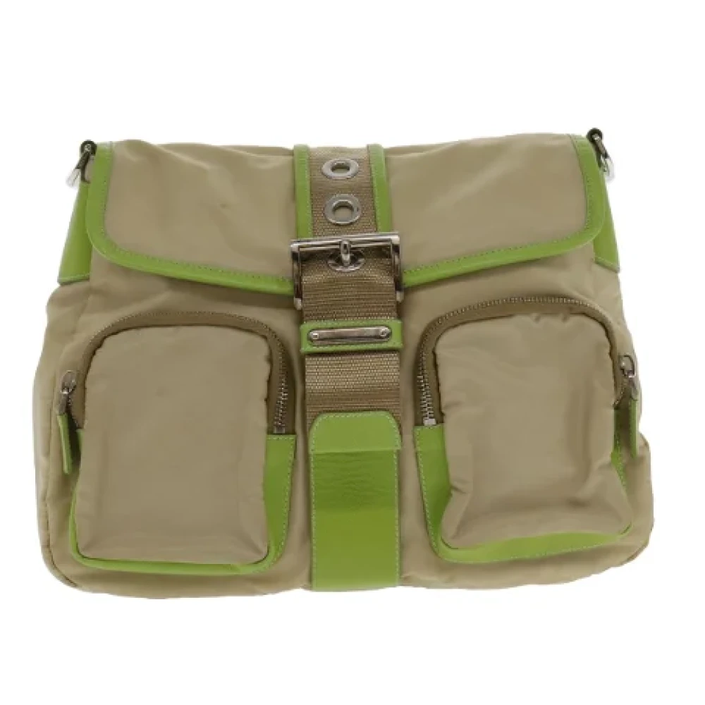 Prada Vintage Pre-owned Nylon prada-bags Beige Dames