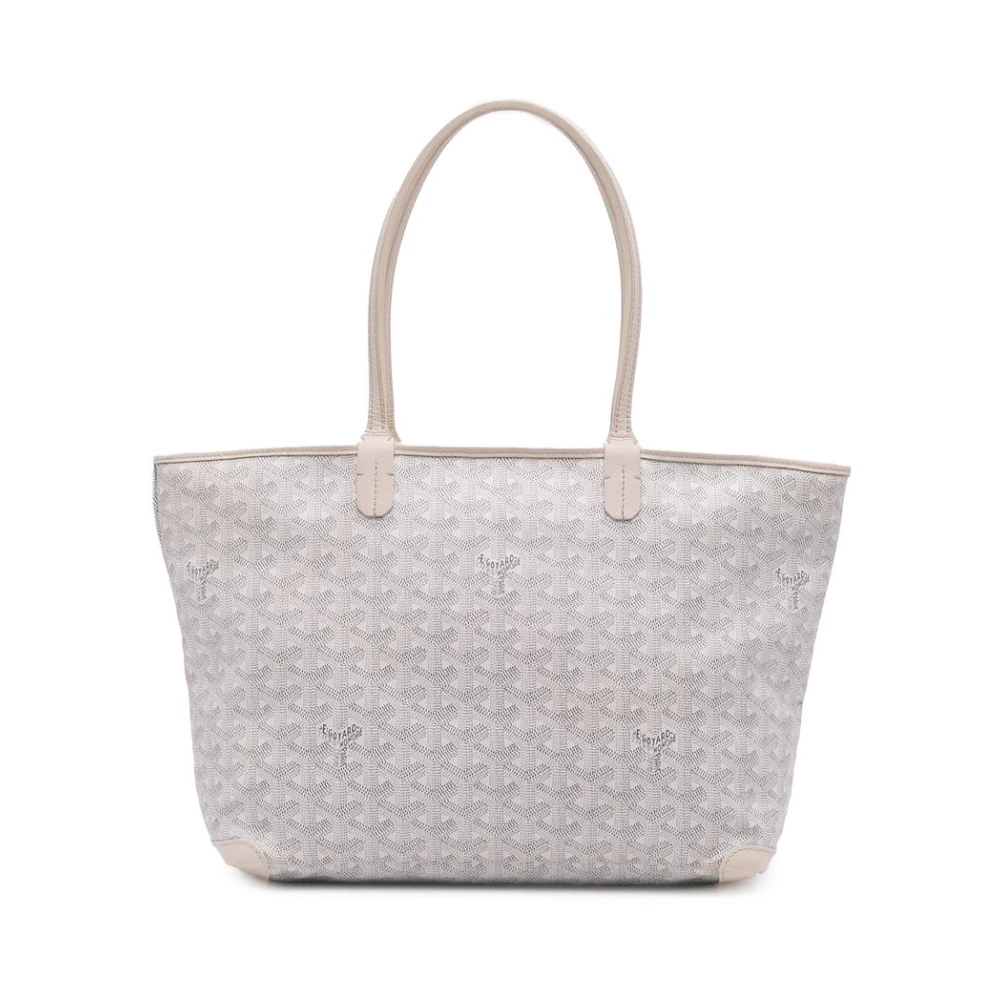 Goyard Vintage Kvinno Vit Vintage Dam, One Size, Förägande Elegant Belagd Canvas Toteväska Mångsidig Handväska För Vardagliga Nödvändigheter