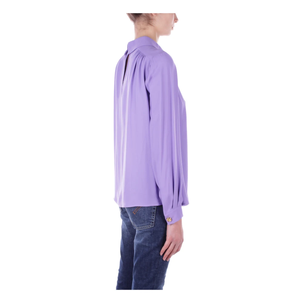Elisabetta Franchi Stijlvolle Damesblouse met Logoprint Purple Dames
