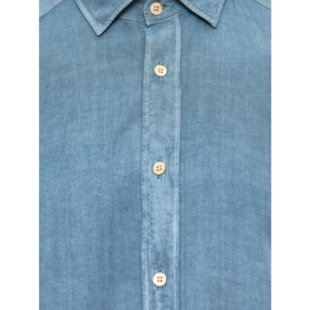 Boglioli Lyocell Shirt Blue Heren