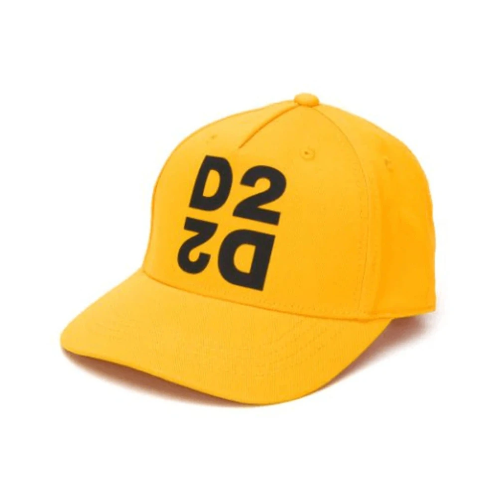 Dsquared2 Effen kleur pet met logo print Yellow Unisex