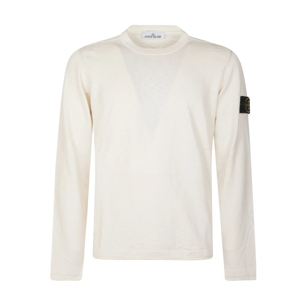 Stone Island Beige Round-Neck Knitwear, Male, 2XL, Round-Neck Knitwear