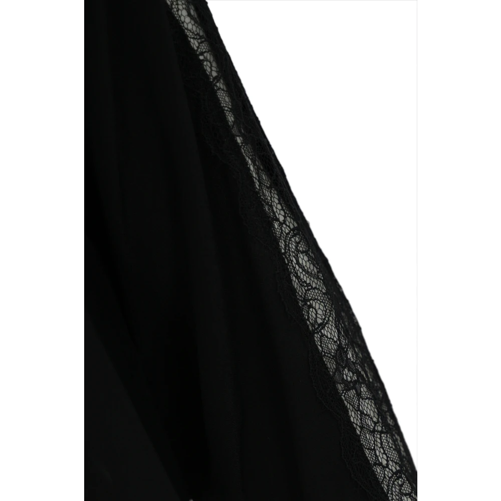 PATRIZIA PEPE Zwarte kanten detail viscose overhemd Black Dames