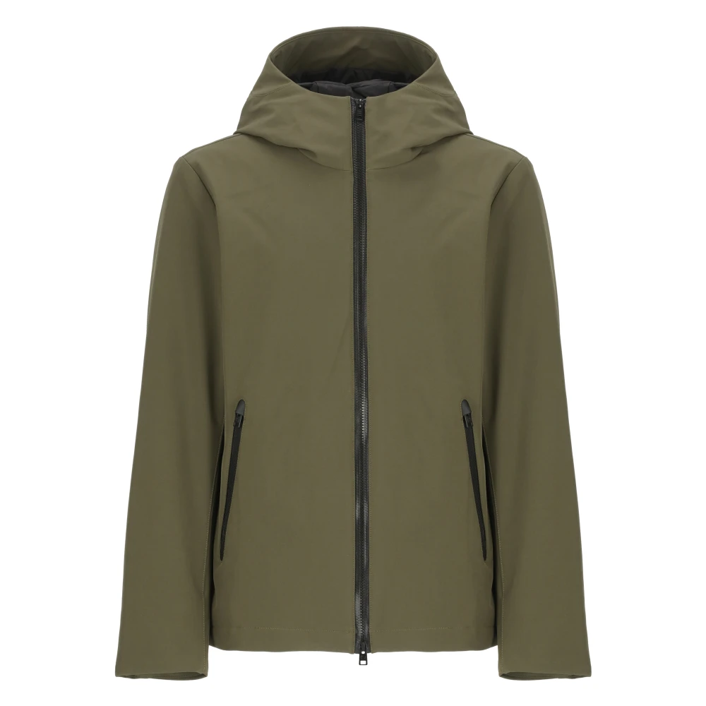 Woolrich Groene Gewatteerde Jas met Capuchon Green Heren