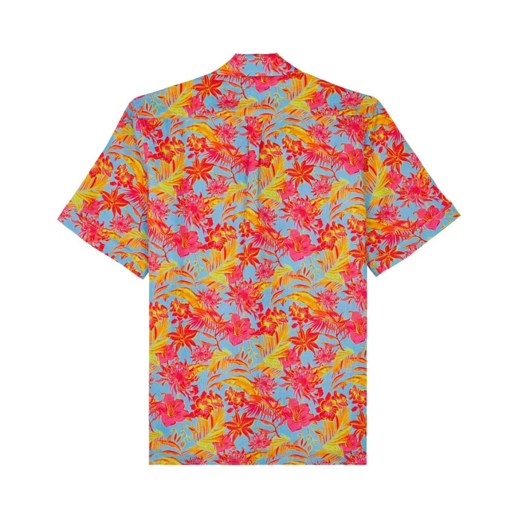 Vilebrequin Tahiti Flowers Linnen Bowling Shirt Multicolor Heren
