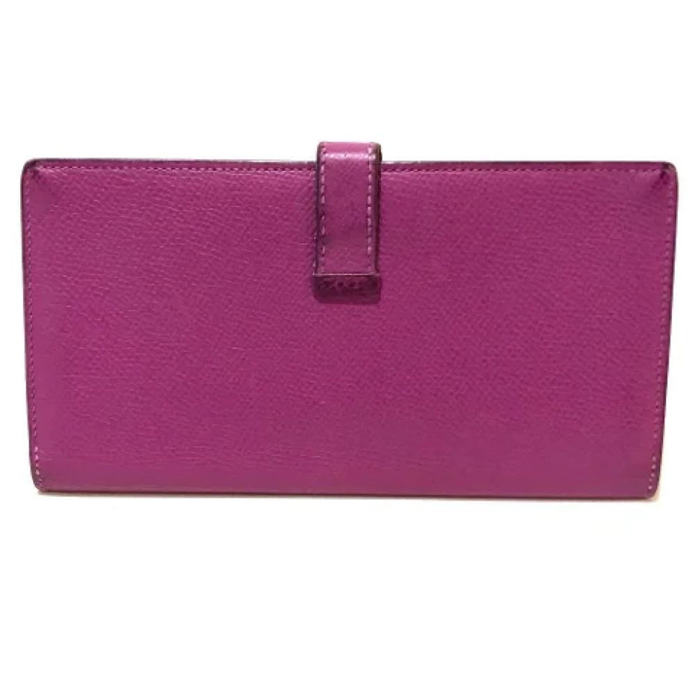 Hermès Vintage Pre-owned Leather wallets Purple Dames