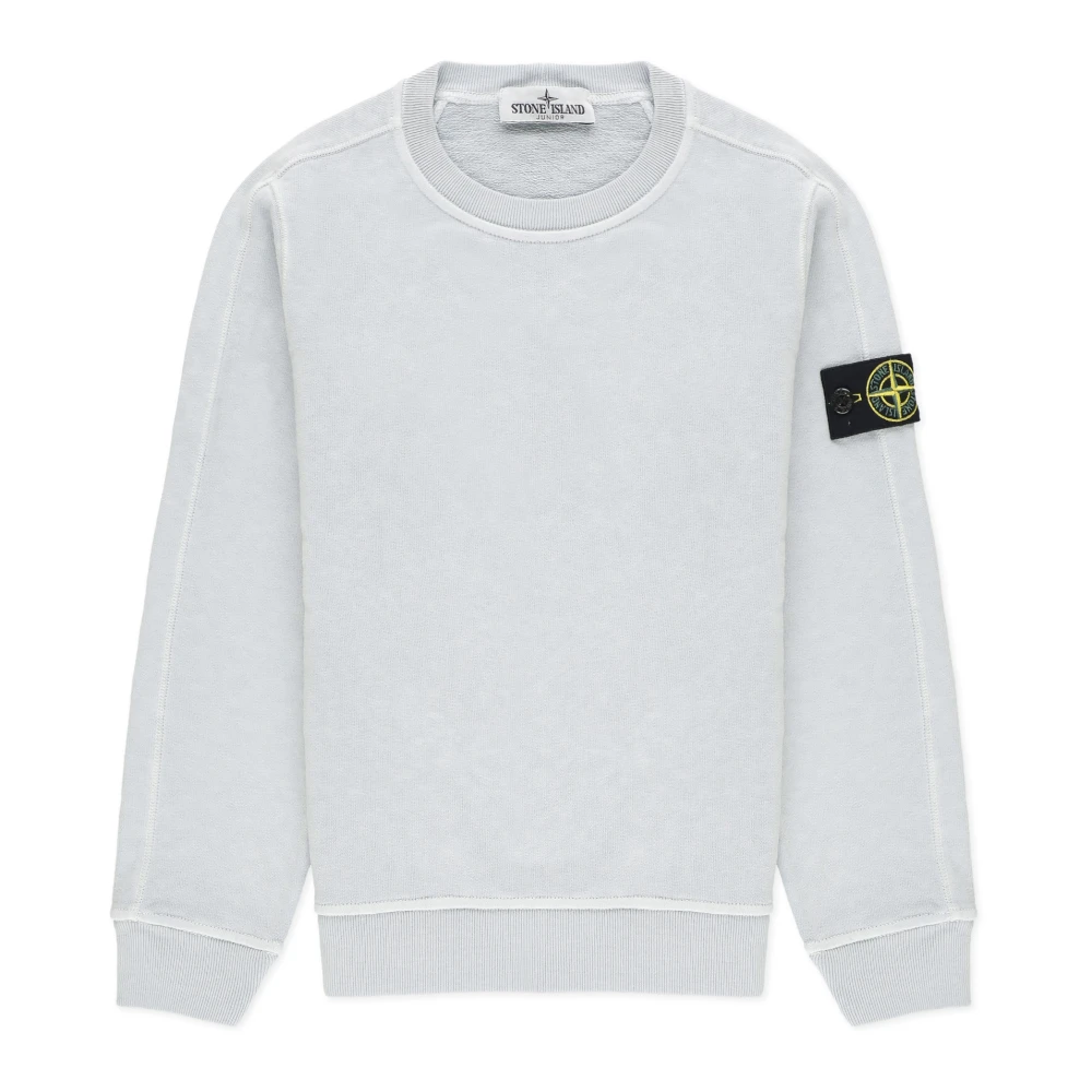 Stone Island Blå Bomull Crewneck Logo Sweatshirt Blue, Pojke