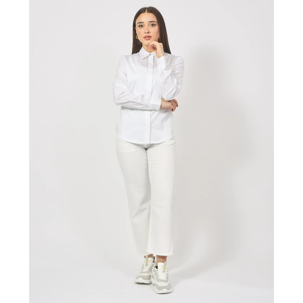 Guess Witte overhemd met lange mouwen en knoopsluiting White Dames