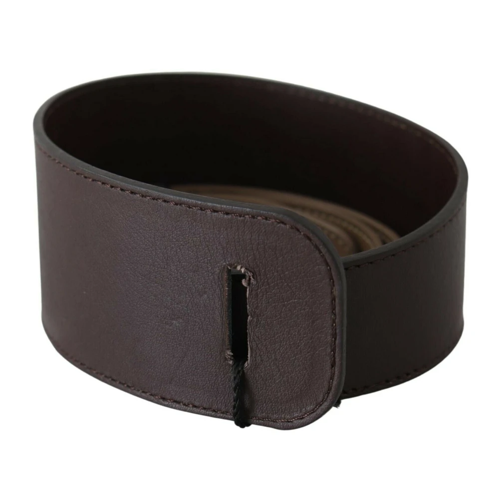 Gianfranco Ferré Donkerbruine Leren Riem met Zwart-Tone Hardware Brown Dames