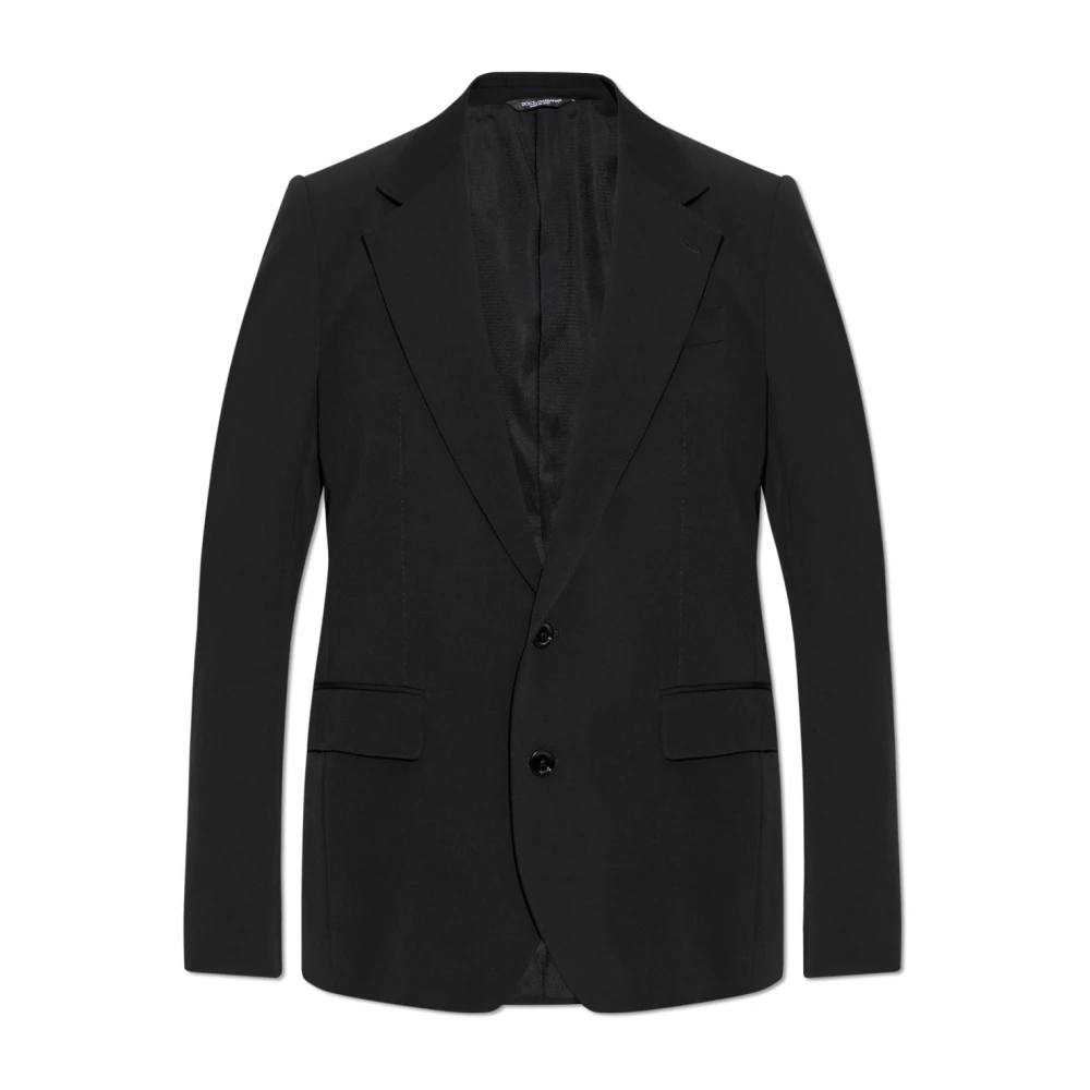 Dolce & Gabbana Men's Black Blazers, L, Wool Jacket