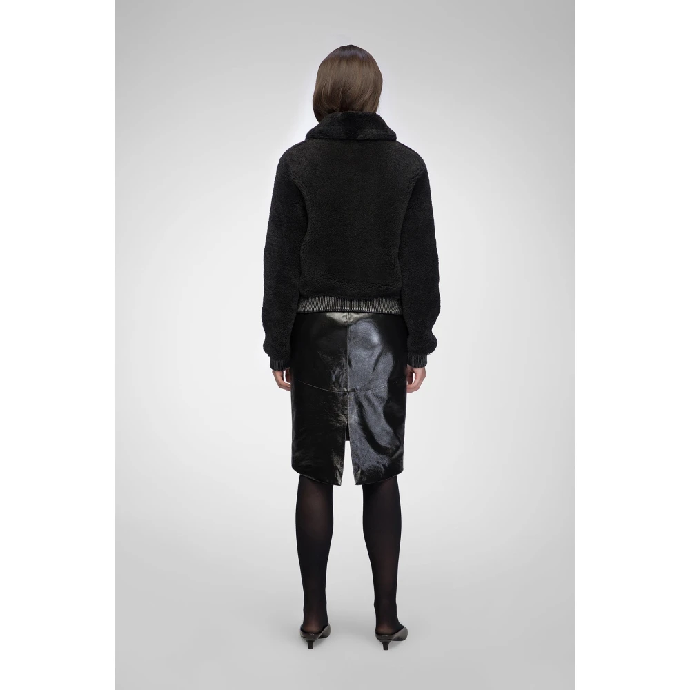 VSP Elise Zwarte Shearling Jas Black Dames