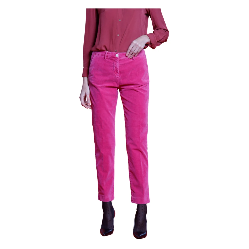 Mason's Velvet Chino Broek Winter 2023 Collectie Pink Dames