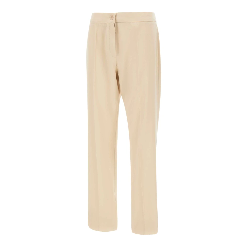 Elena Mirò Women's Beige Straight Trousers, Xl, Straight Trousers