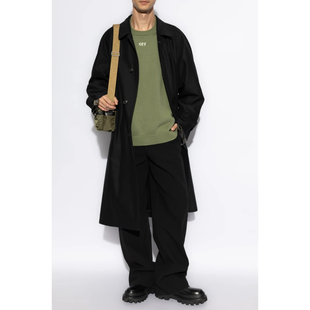 Off White Trui met logo Green Heren