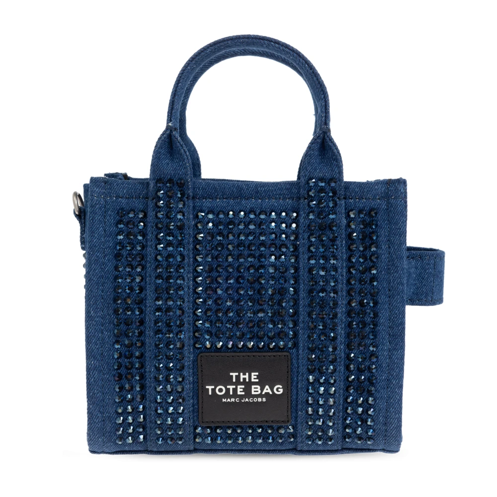 Marc Jacobs Handtas De Kristal Denim Crossbody Tote Tas Blue Dames