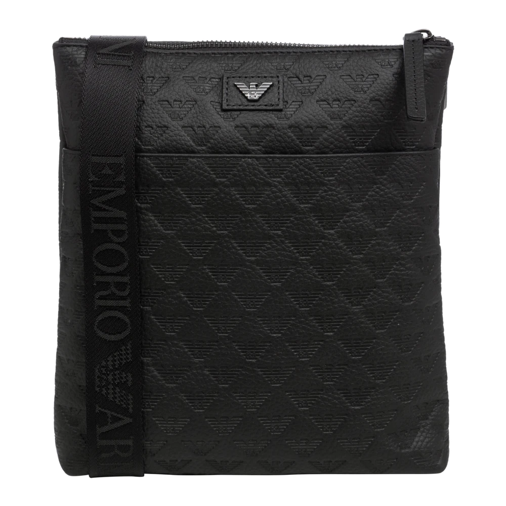 Emporio Armani Logo Crossbody Tas met Verstelbare Band Black Heren
