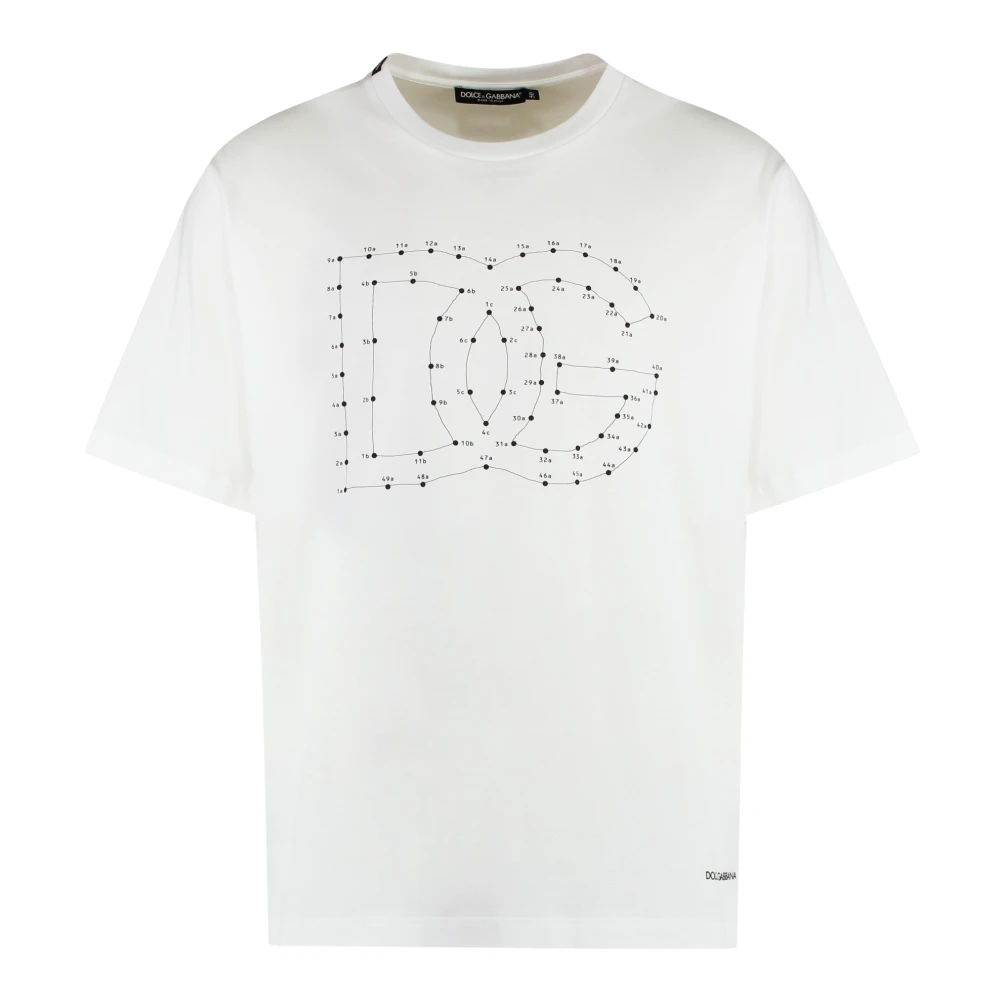 Dolce & Gabbana Men's White Cotton Crew-Neck T-Shirt - T-Shirts - L - Tops