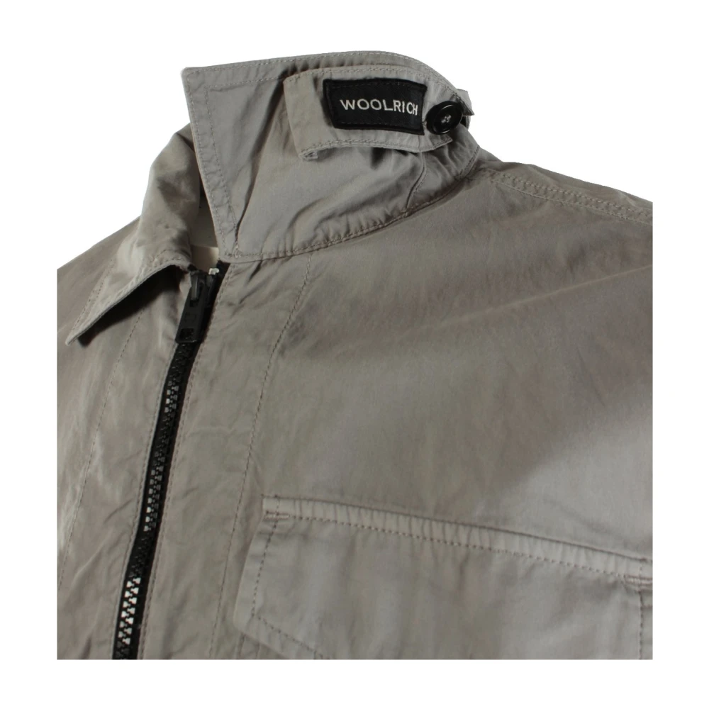 Woolrich Grijze Overshirt in Katoenen Gabardine Gray Heren