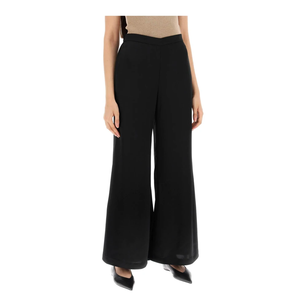 By Malene Birger Satin Flared Lucee Light Broek By Herenne Birger Black Dames