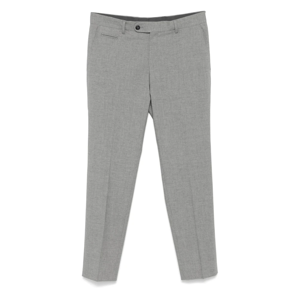 Hugo Boss Gemengde wollen broek met zijzakken Gray Heren