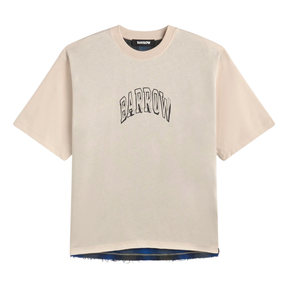 Barrow Oversized Unisex Jersey T-Shirt Beige Heren