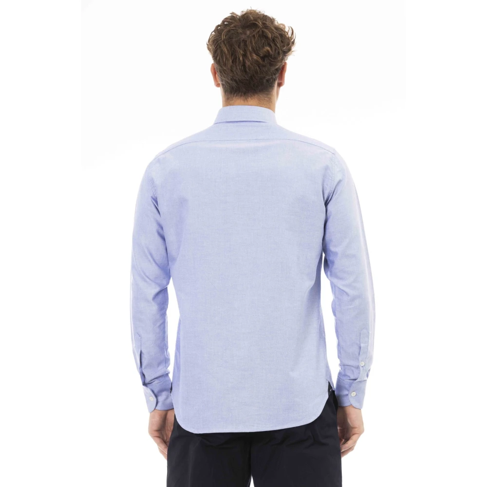 Baldinini Button-down Shirt Korte Kraag Voorknoopsluiting Blue Heren