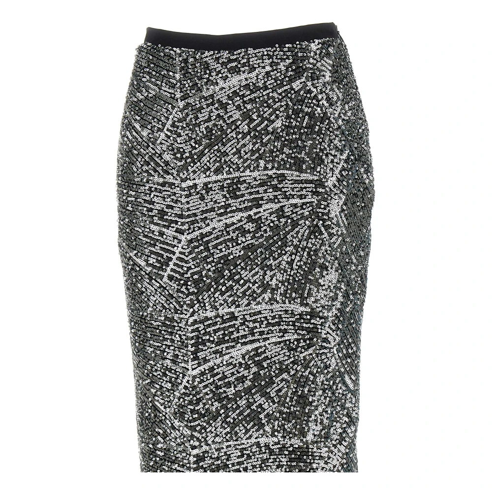 Kaos Zilveren Pailletten Crepe Rok Gray Dames