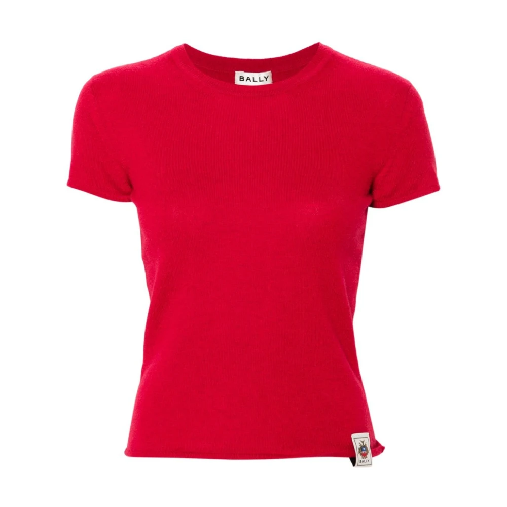 Bally Rode Cashmere Gebreide Crew Neck Sweater Red Dames