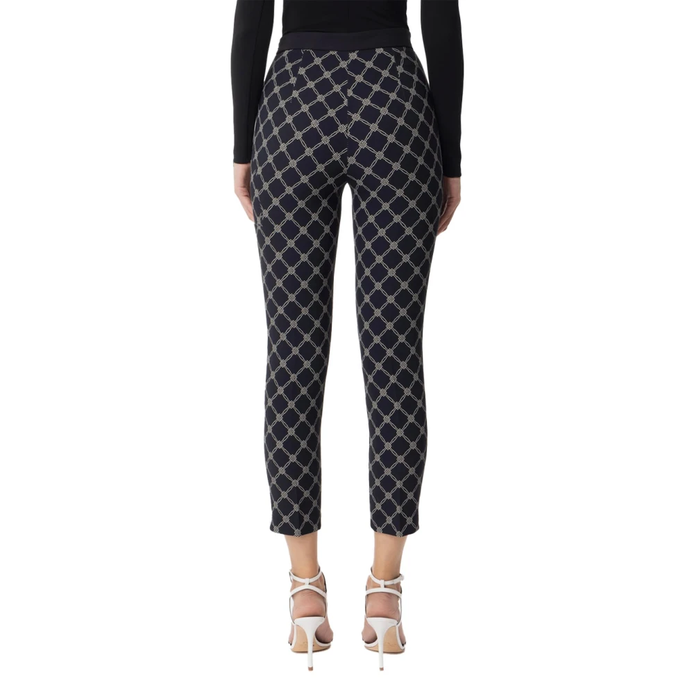 Elisabetta Franchi Crepe broek met diamantprint Multicolor Dames