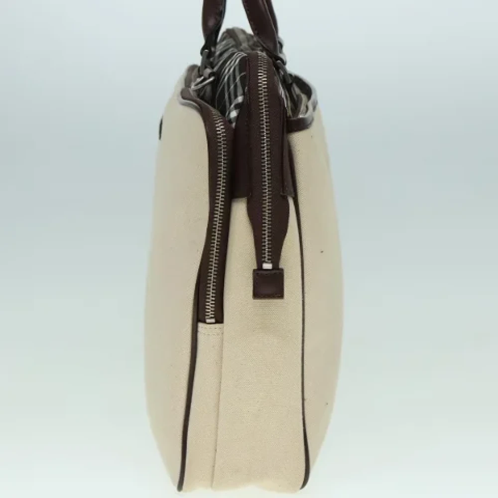 Burberry Vintage Pre-owned Canvas handbags Beige Dames