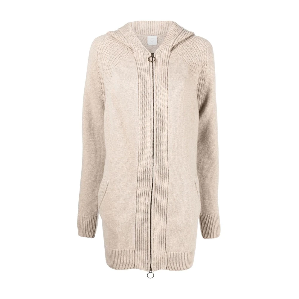 Eleventy Capuchon Wol Kasjmier Maxi Jas Beige Dames