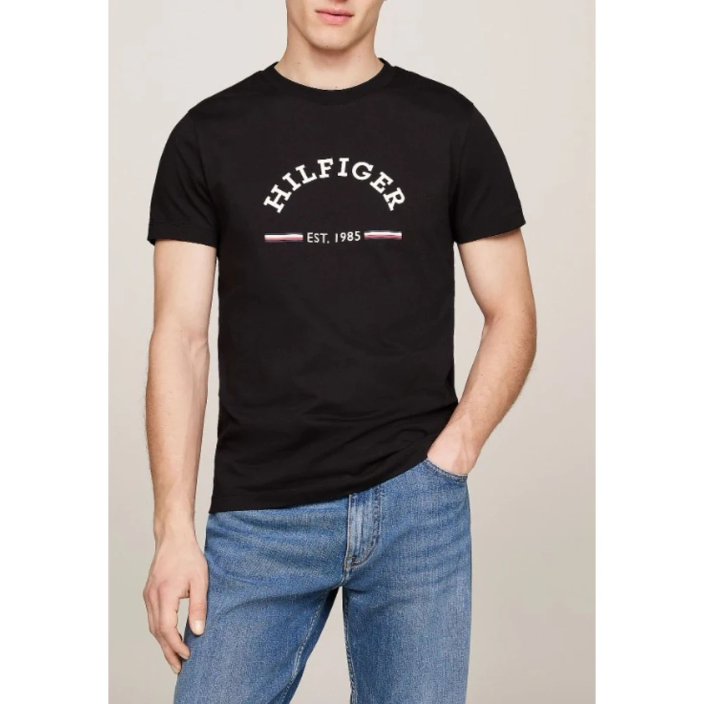 Tommy Hilfiger Heren RWB Arch Grafisch T-shirt Black Heren