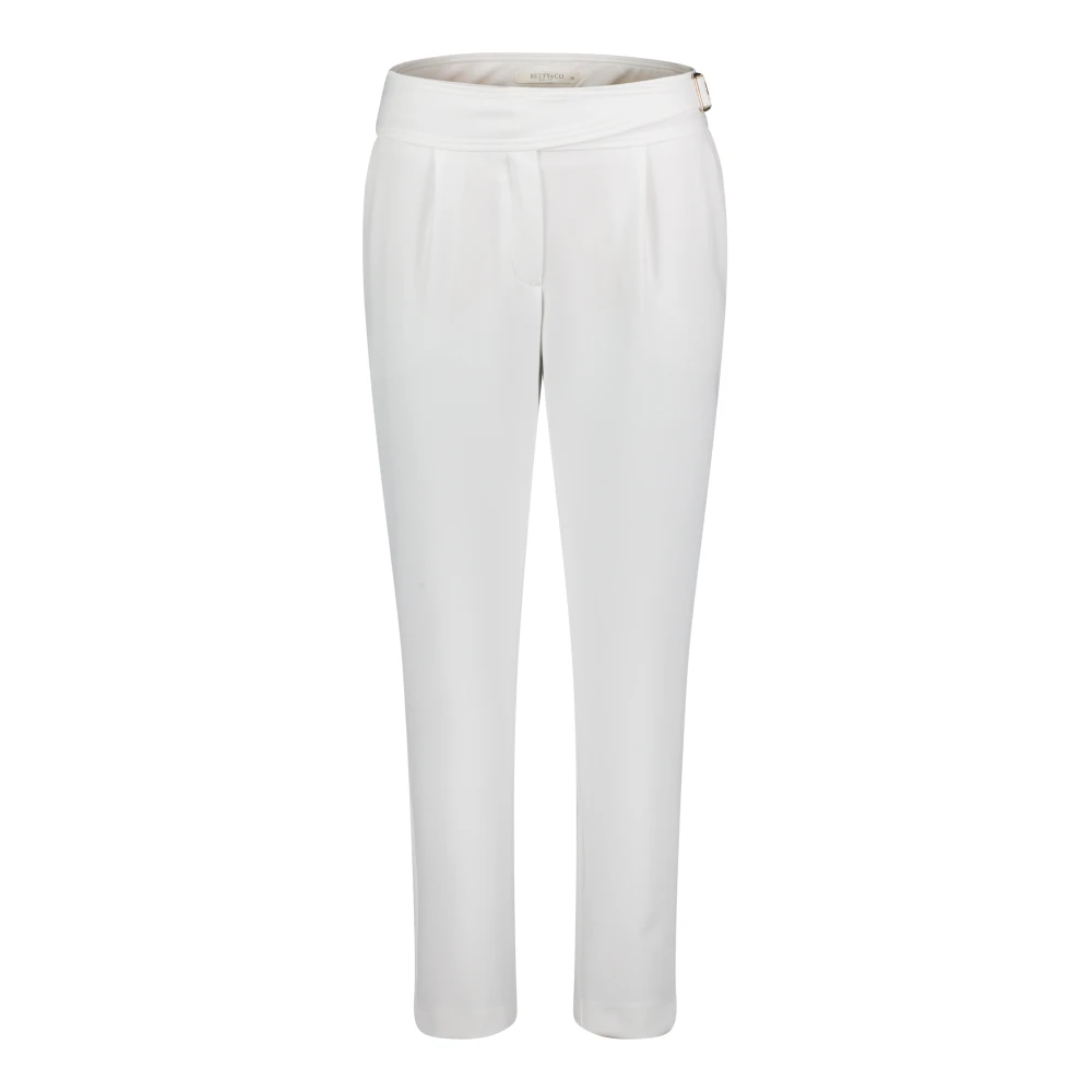 Betty & Co Hoge taille op maat gemaakte broek White Dames