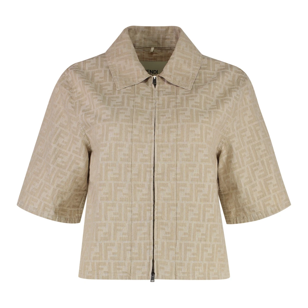 Fendi Damen Beige Blusen & Hemden, Xsgröße: