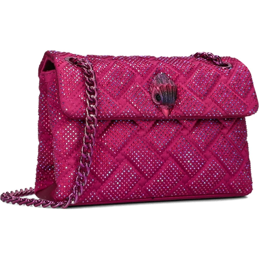 Kurt Geiger Roze Velvet Mini Kensington Schoudertas Pink Dames