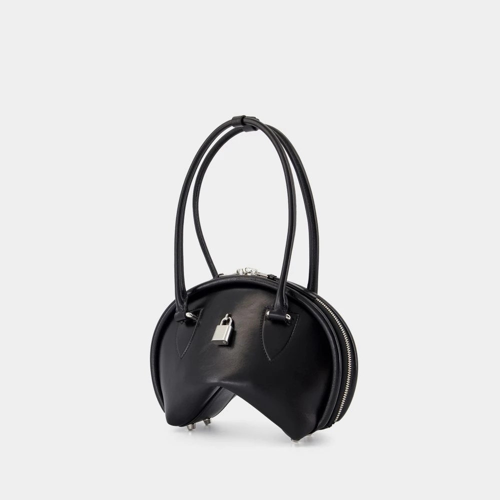 Acne Studios Zwarte Leren Mini Schoudertas Black Dames