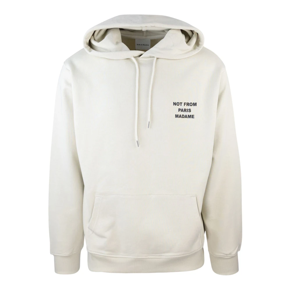 Drole De Monsieur Beige Hoodies, Male, M, Le Hoodie Slogan