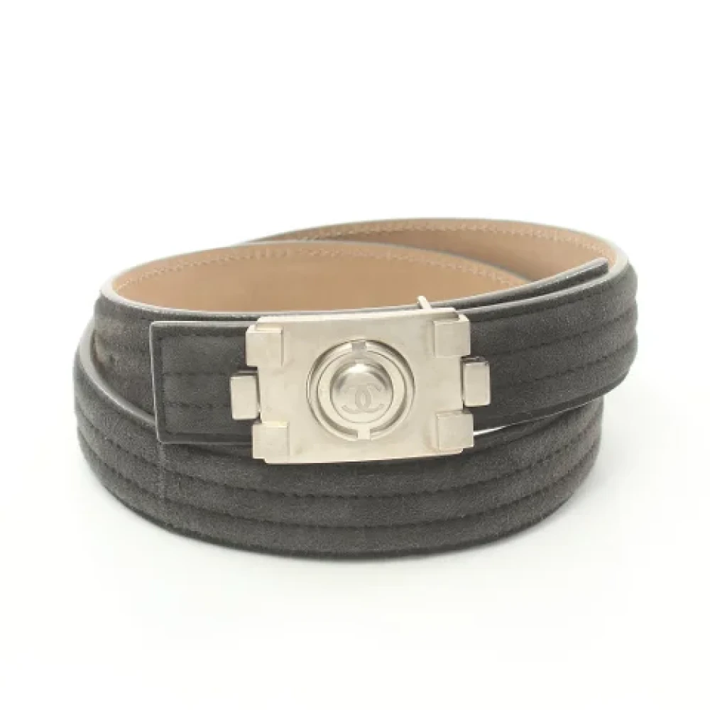 Chanel Vintage Pre-owned Suede belts Gray Dames
