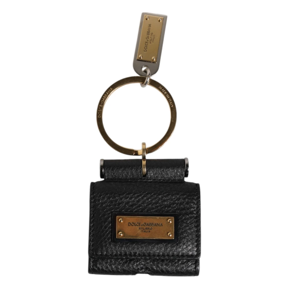 Dolce & Gabbana Leather Airpods Case - Unisex - Keychains - Black - One Size - Accessories