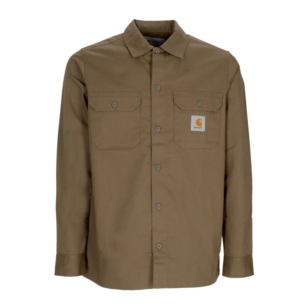 Carhartt WIP Lange Mouw Twill Overhemd met Knoopsluiting Brown Heren