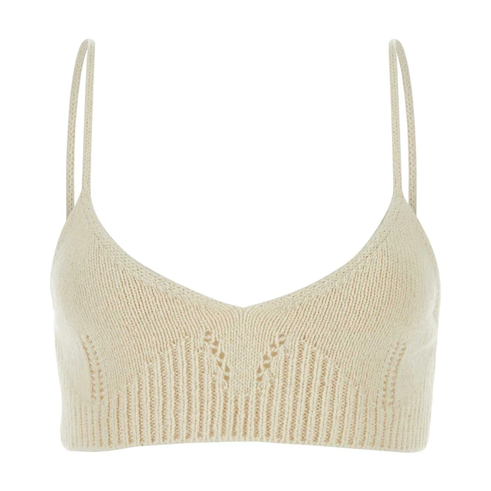 Jil Sander Ivory Crochet Crop Top Beige Dames